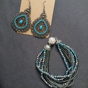 2pc Set. Earrings And Bracelet